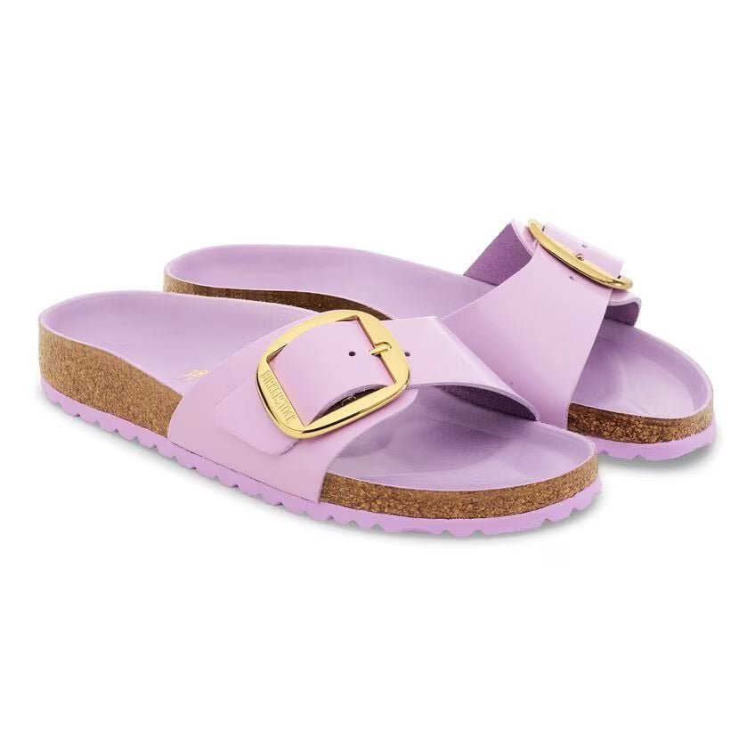 Birkenstock MADRID BIG BUCKLE 1030366 High Shine Crocus | Cuir Largeur Étroite - Boutique du Cordonnier