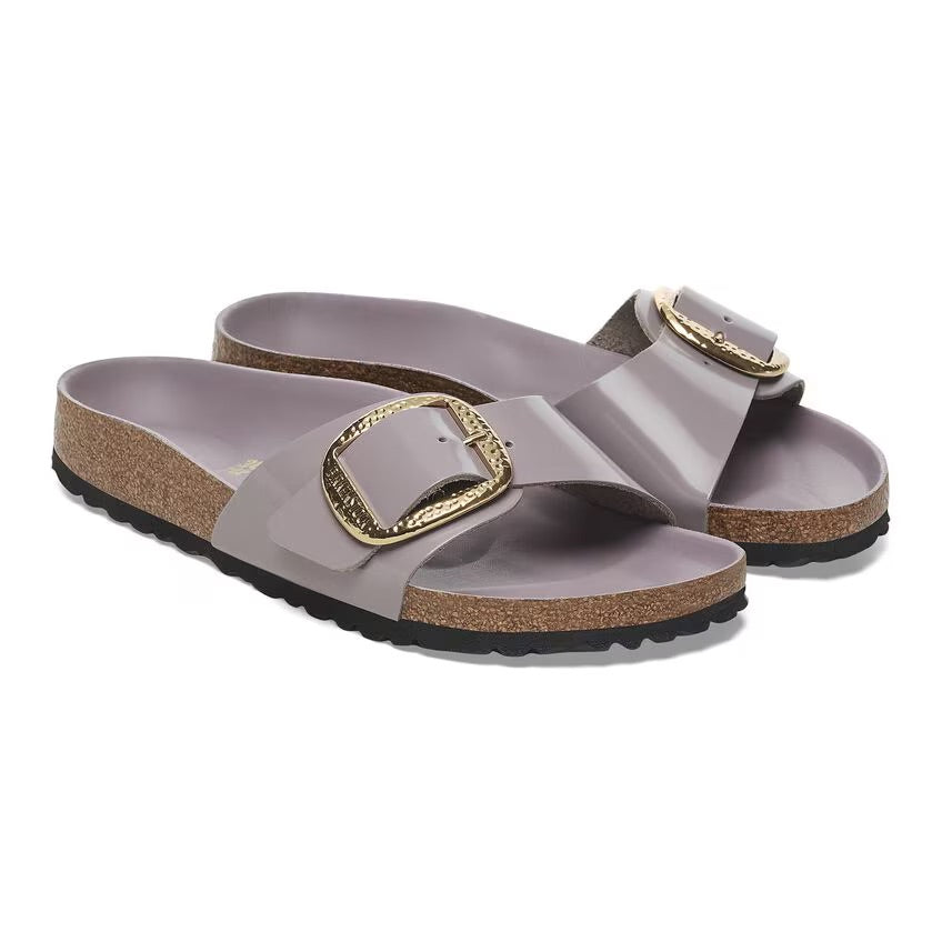 Birkenstock MADRID HAMMERED BIG BUCKLE 1029843 High Shine Faded Purple | Cuir Largeur Étroite - Boutique du Cordonnier