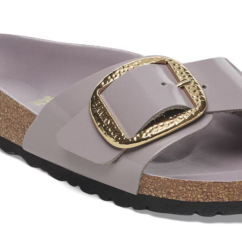 Birkenstock MADRID HAMMERED BIG BUCKLE 1029843 High Shine Faded Purple | Cuir Largeur Étroite - Boutique du Cordonnier