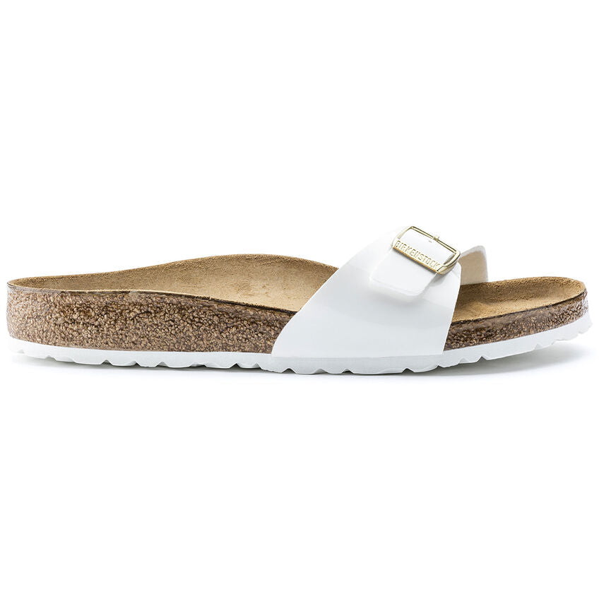 Birkenstock MADRID 1005310 White Patent | Birko-Flor Largeur Étroite - Boutique du Cordonnier