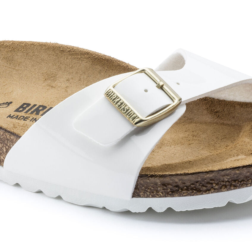 Birkenstock MADRID 1005310 White Patent | Birko-Flor Largeur Étroite - Boutique du Cordonnier