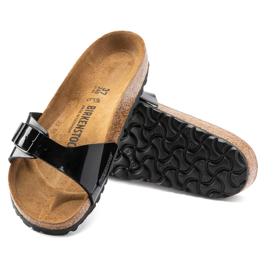 Birkenstock MADRID 40303 Black Patent | Birko-Flor Largeur Étroite - Boutique du Cordonnier