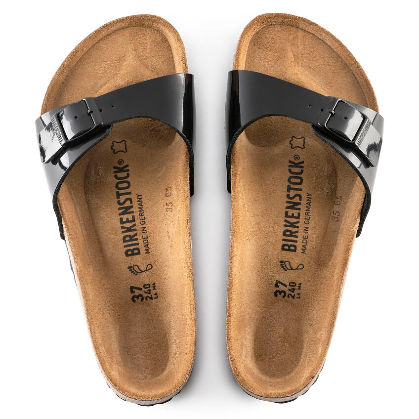 Birkenstock MADRID 40303 Black Patent | Birko-Flor Largeur Étroite - Boutique du Cordonnier