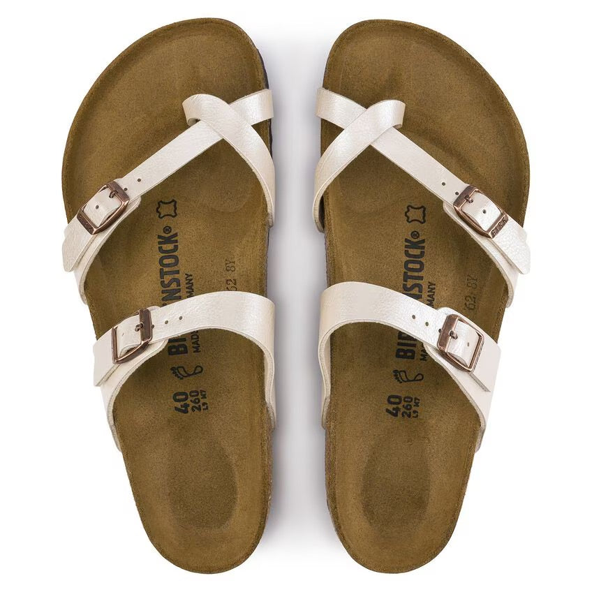Birkenstock MAYARI 71661 Graceful Pearl White | Birko-Flor Largeur régulière - Boutique du Cordonnier