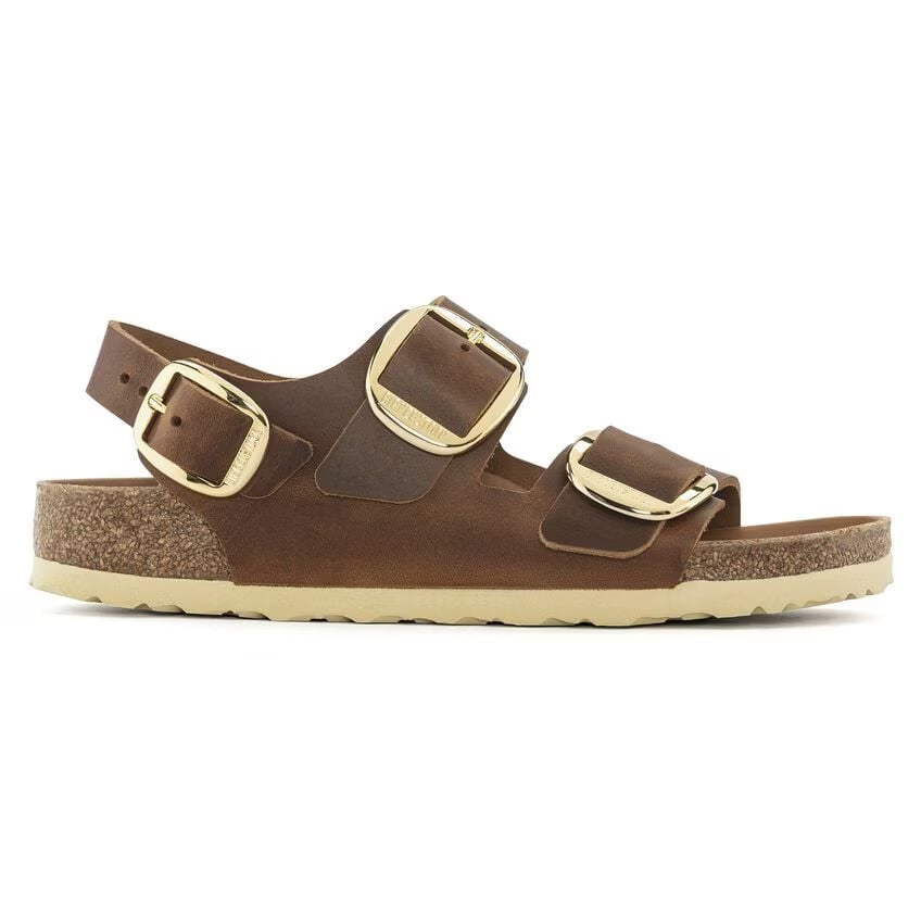 Birkenstock Milano Big Buckle 1024067 Cognac | Cuir Largeur Étroite - Boutique du Cordonnier