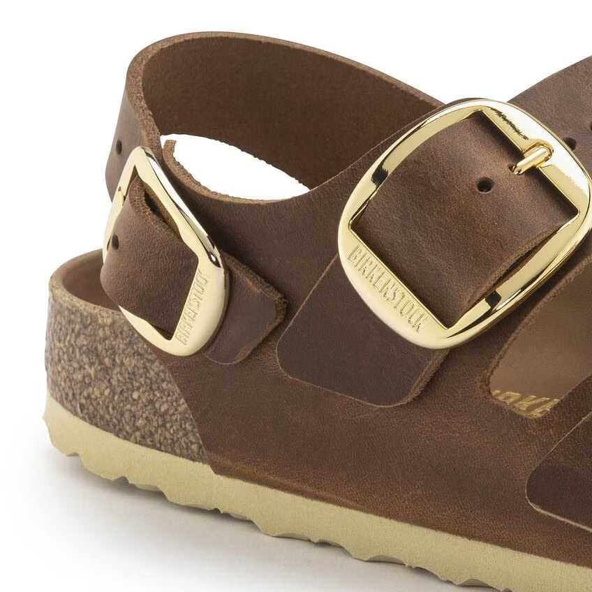 Birkenstock Milano Big Buckle 1024067 Cognac | Cuir Largeur Étroite - Boutique du Cordonnier