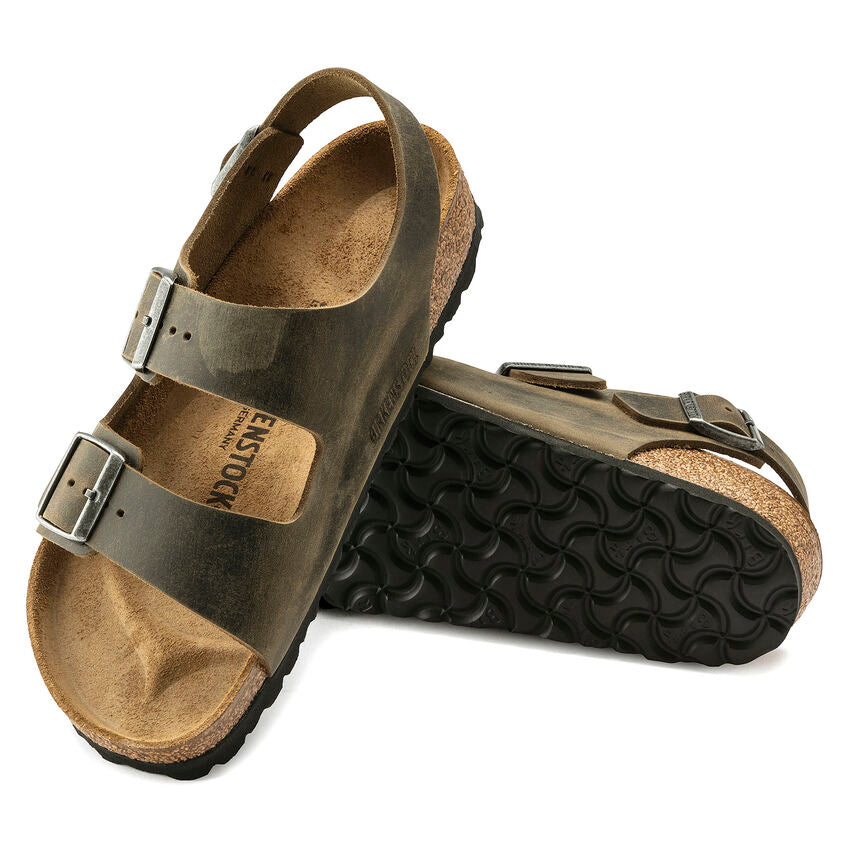 Birkenstock Milano 1019336 Faded Khaki | Cuir Largeur Régulière - Boutique du Cordonnier