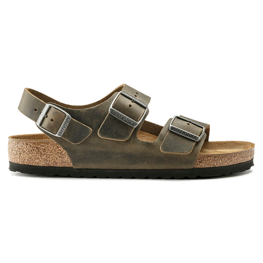 Birkenstock Milano 1019336 Faded Khaki | Cuir Largeur Régulière- Boutique du Cordonnier