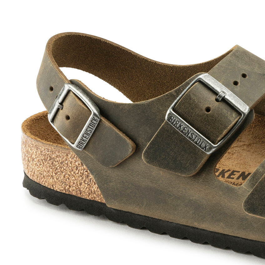 Birkenstock Milano 1019336 Faded Khaki | Cuir Largeur Régulière - Boutique du Cordonnier