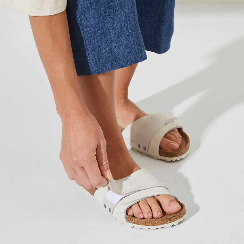 Birkenstock OITA 1024226 Antique White | Nubuck/Suède Largeur Étroite - Boutique du Cordonnier