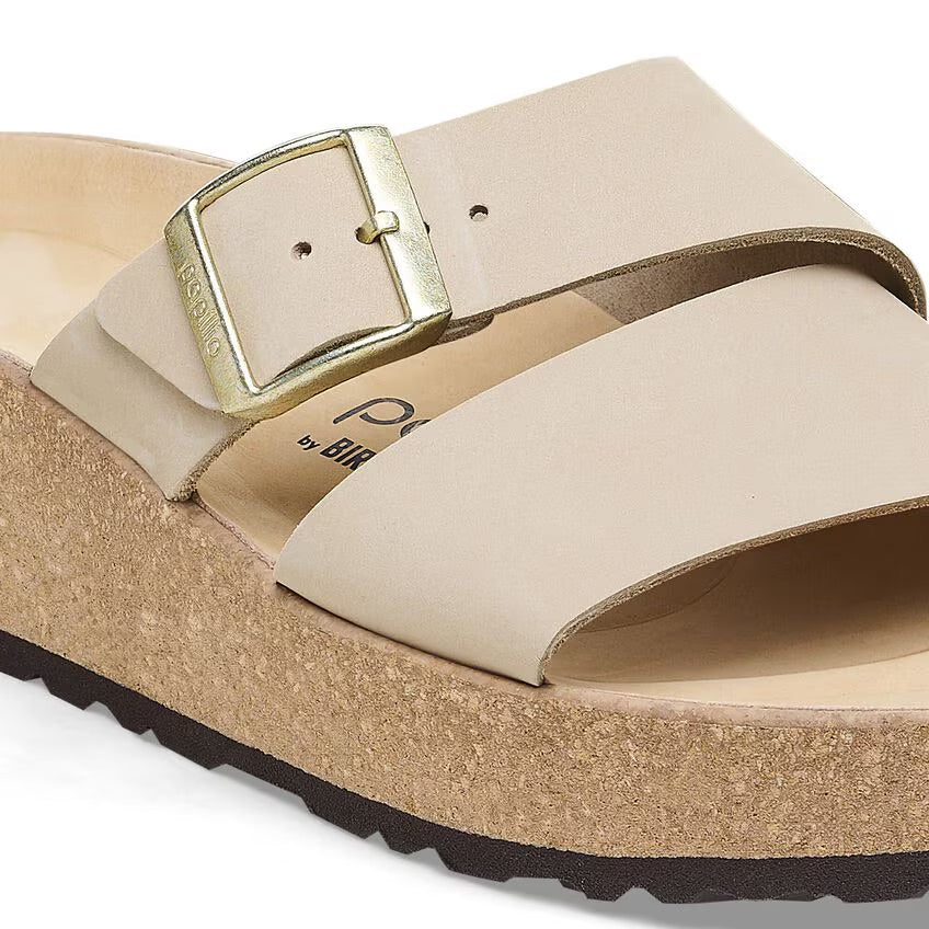 Birkenstock Papillio ALMINA 1026974 Sandcastle | Nubuck Largeur Étroite - Boutique du Cordonnier