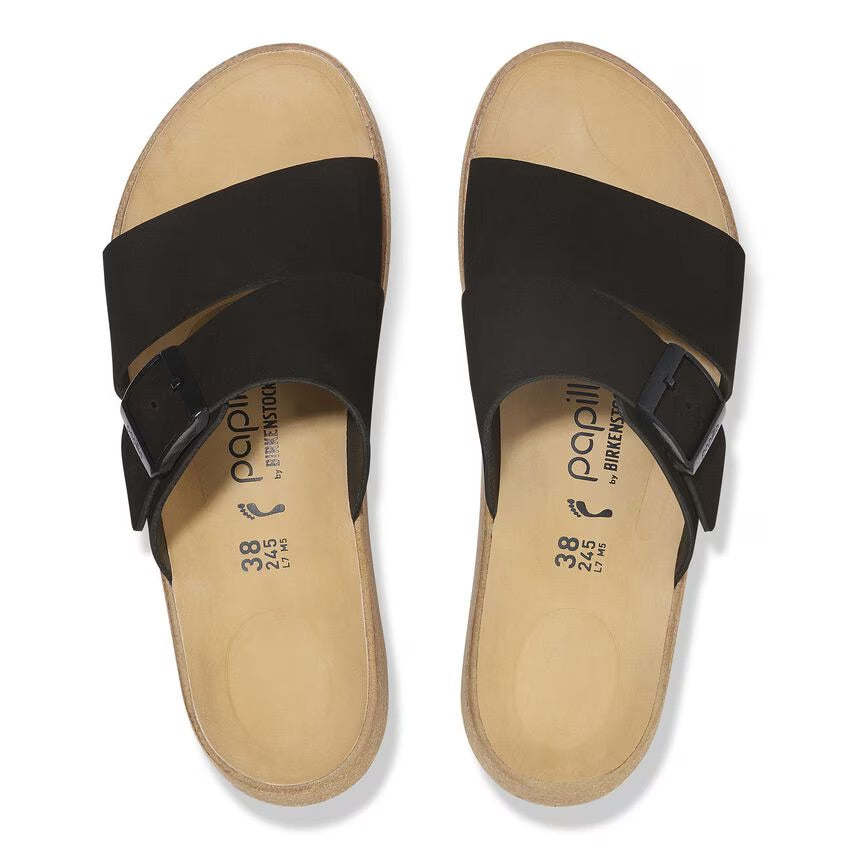 Birkenstock Papillio ALMINA 1029100 Noir | Nubuck Largeur Étroite - Boutique du Cordonnier
