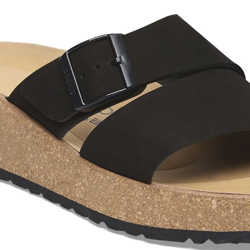 Birkenstock Papillio ALMINA 1029100 Noir | Nubuck Largeur Étroite - Boutique du Cordonnier