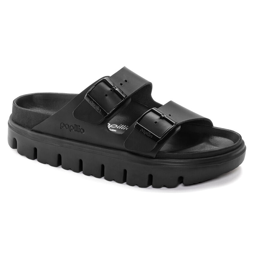 Birkenstock Papillio ARIZONA CHUNKY 1024565 Noir | Cuir Exquisite Largeur Étroite - Boutique du Cordonnier