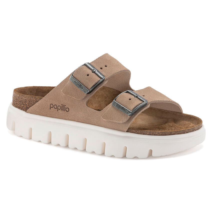 Birkenstock Papillio ARIZONA CHUNKY 1024950 Warm Sand | Suède Largeur Étroite - Boutique du Cordonnier