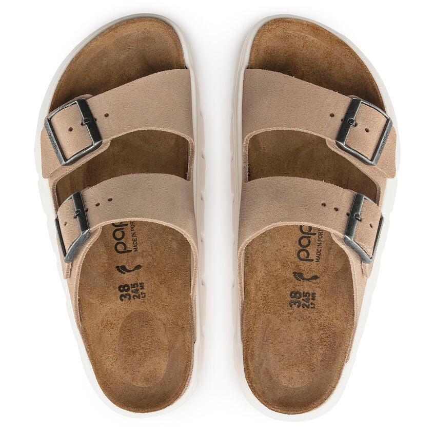 Birkenstock Papillio ARIZONA CHUNKY 1024950 Warm Sand | Suède Largeur Étroite - Boutique du Cordonnier