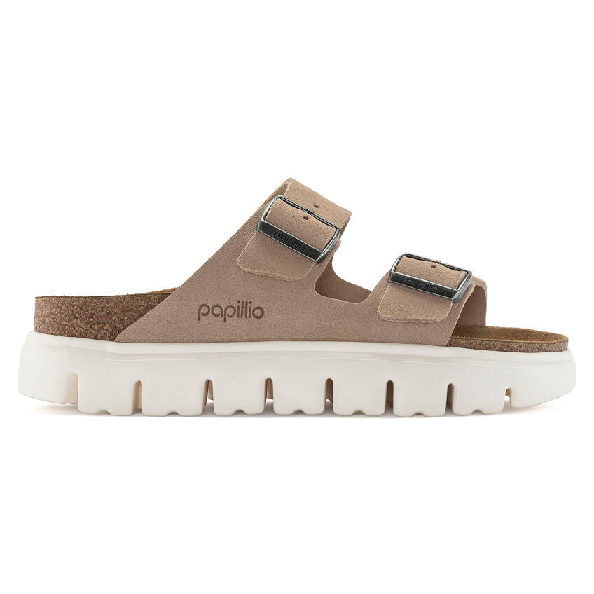 Birkenstock Papillio ARIZONA CHUNKY 1024950 Warm Sand | Suède Largeur Étroite - Boutique du Cordonnier