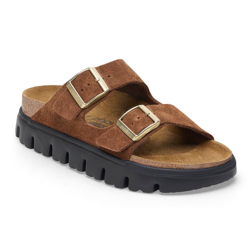 Birkenstock Papillio ARIZONA CHUNKY 1028389 Dark Tea | Suède Largeur Étroite - Boutique du Cordonnier