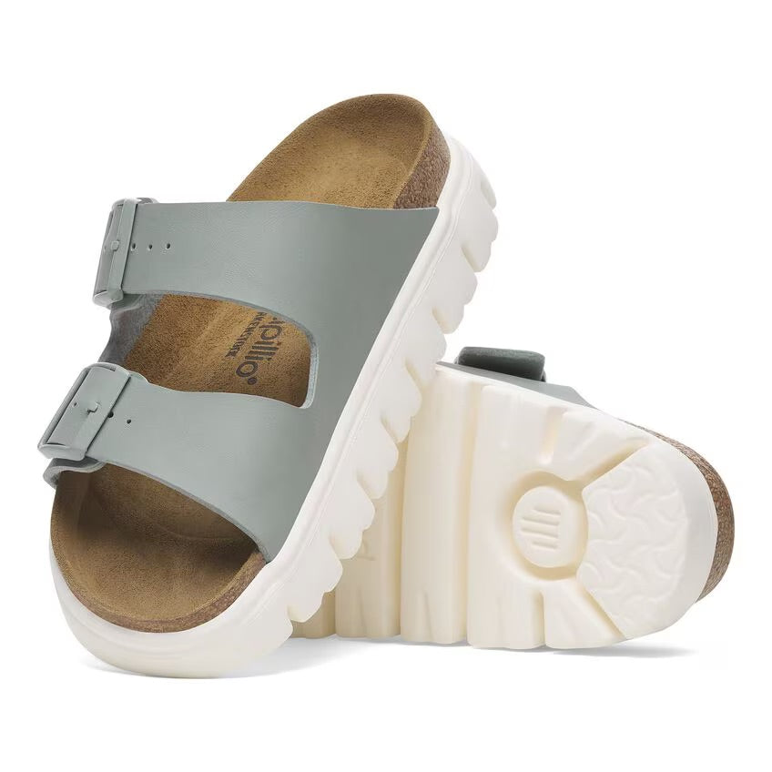 Birkenstock Papillio ARIZONA CHUNKY 1029093 Pure Sage | Birko-Flor Largeur Étroite - Boutique du Cordonnier