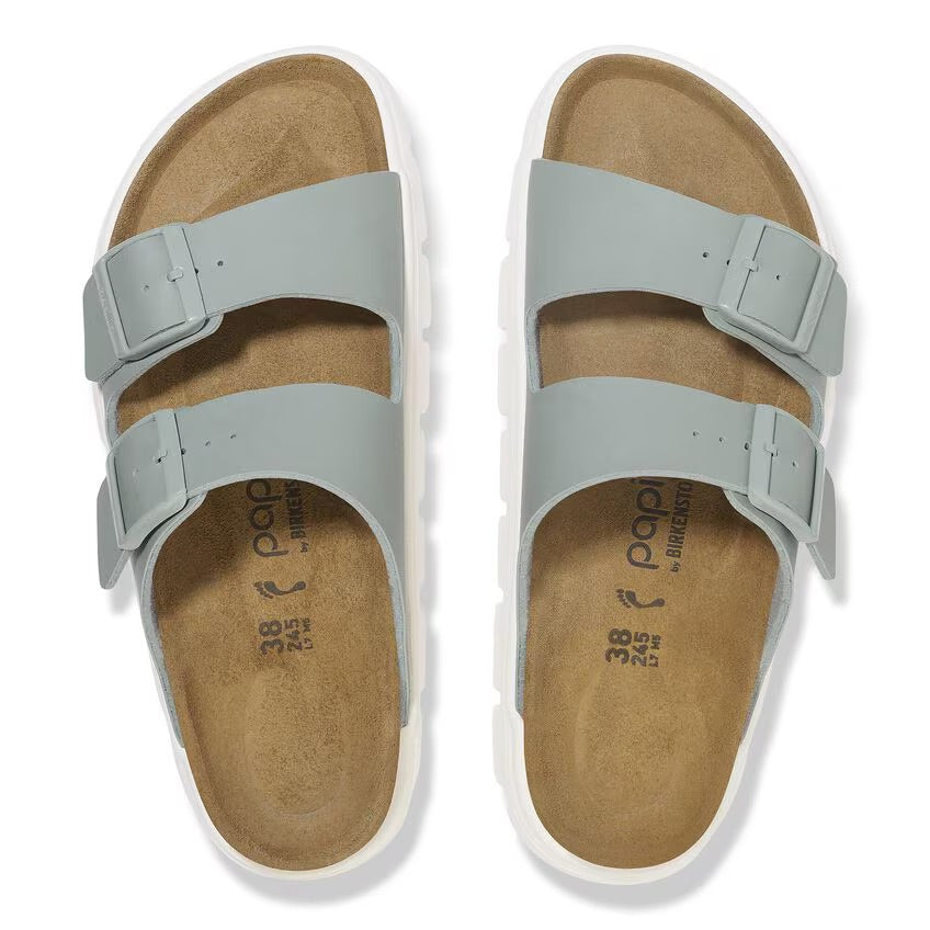 Birkenstock Papillio ARIZONA CHUNKY 1029093 Pure Sage | Birko-Flor Largeur Étroite - Boutique du Cordonnier