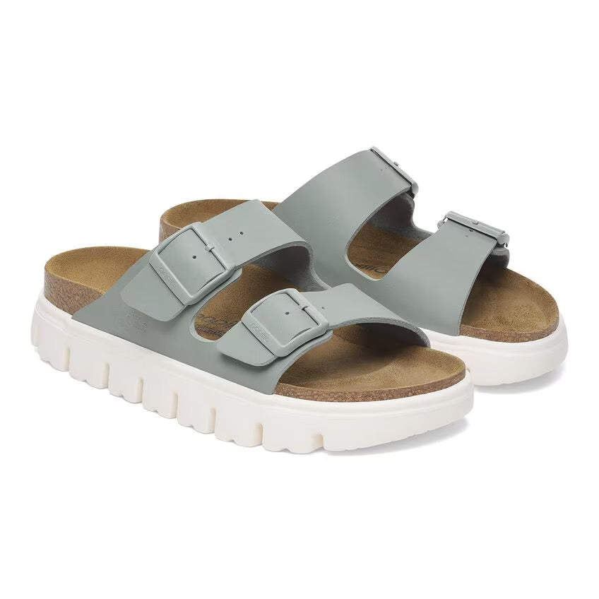 Birkenstock Papillio ARIZONA CHUNKY 1029093 Pure Sage | Birko-Flor Largeur Étroite - Boutique du Cordonnier
