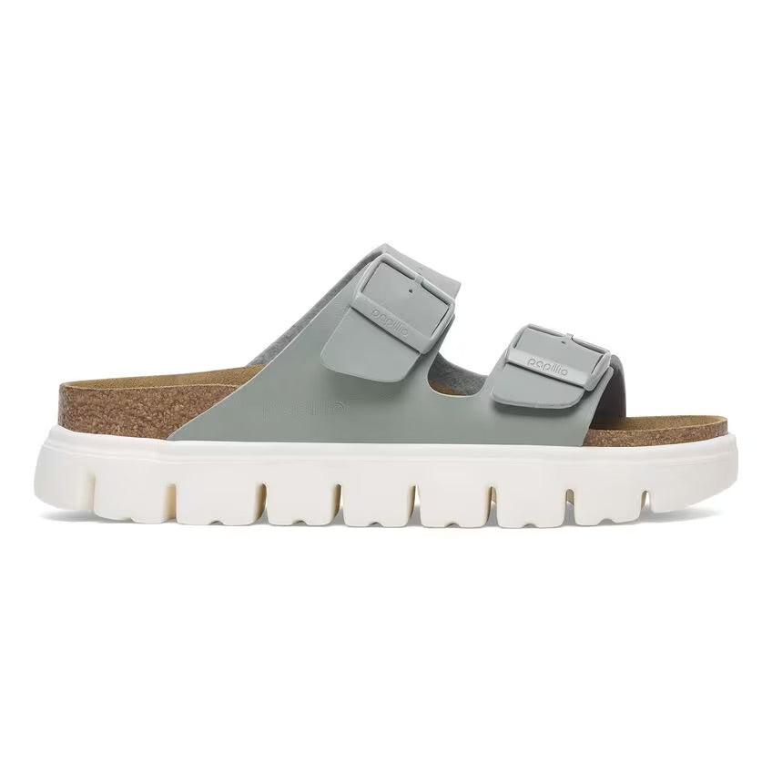 Birkenstock Papillio ARIZONA CHUNKY 1029093 Pure Sage | Birko-Flor Largeur Étroite - Boutique du Cordonnier