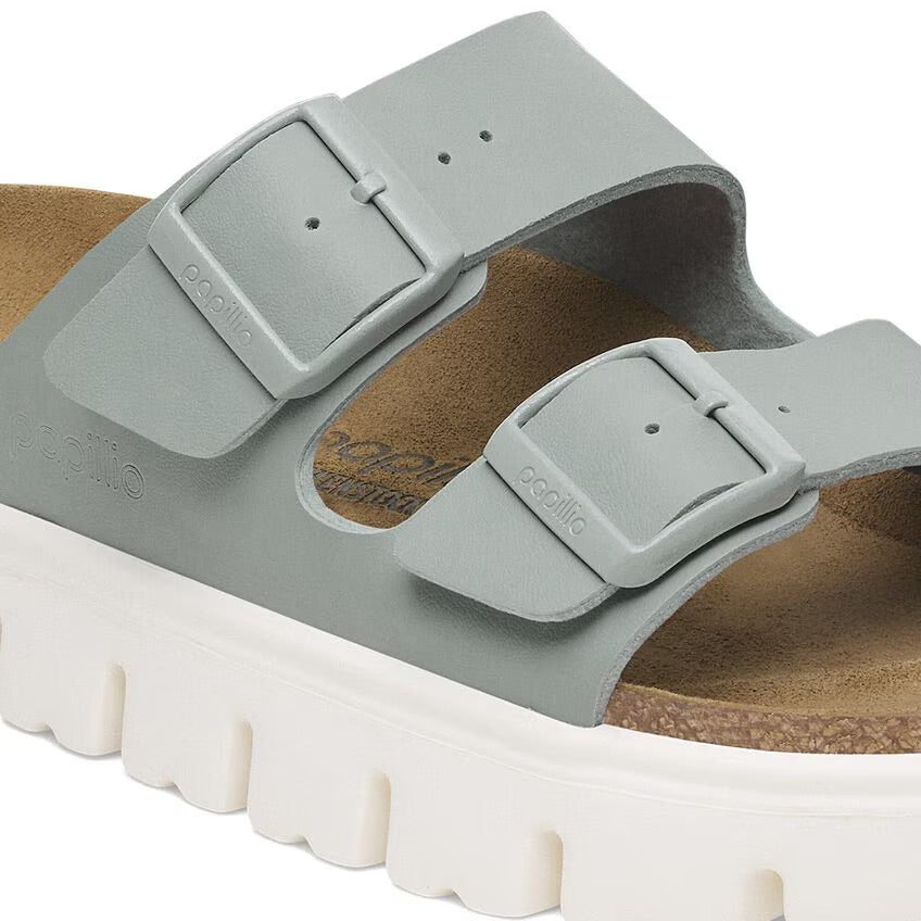 Birkenstock Papillio ARIZONA CHUNKY 1029093 Pure Sage | Birko-Flor Largeur Étroite - Boutique du Cordonnier