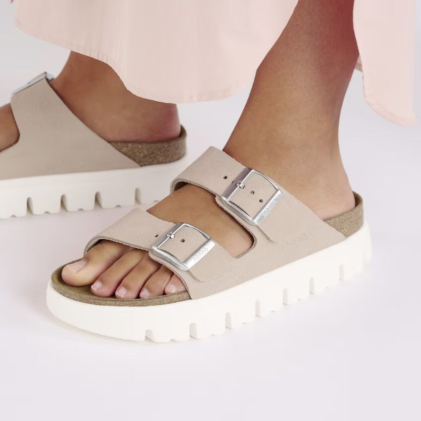 Birkenstock Papillio ARIZONA CHUNKY 1029117 Light Rose | Suède Largeur Étroite - Boutique du Cordonnier