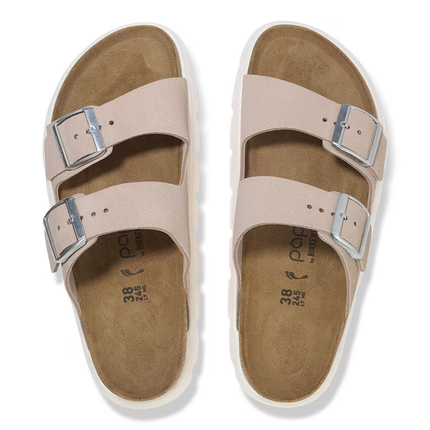 Birkenstock Papillio ARIZONA CHUNKY 1029117 Light Rose | Suède Largeur Étroite - Boutique du Cordonnier