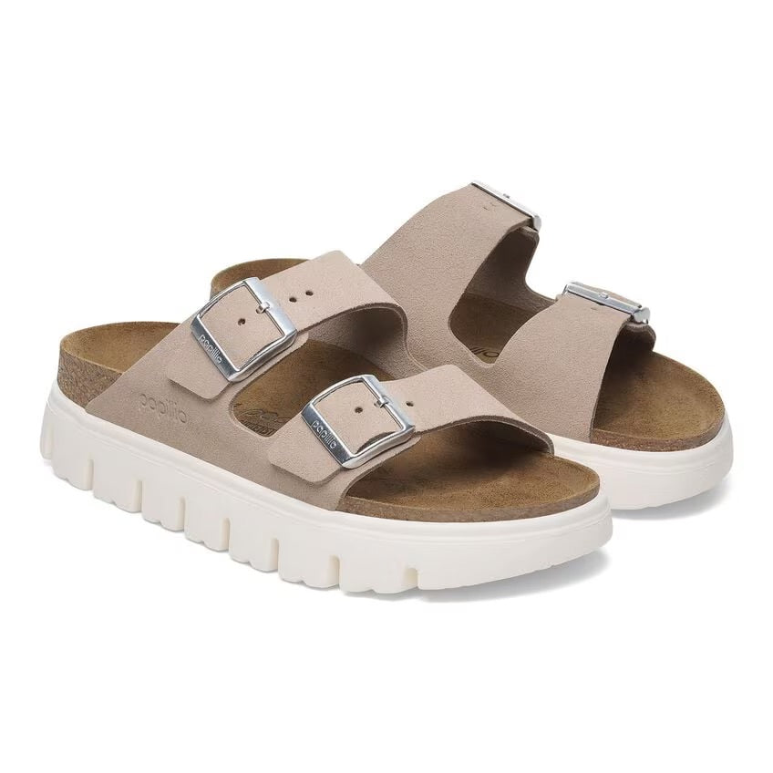 Birkenstock Papillio ARIZONA CHUNKY 1029117 Light Rose | Suède Largeur Étroite - Boutique du Cordonnier