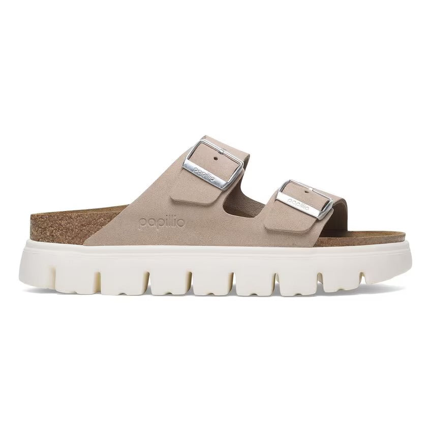 Birkenstock Papillio ARIZONA CHUNKY 1029117 Light Rose | Suède Largeur Étroite - Boutique du Cordonnier