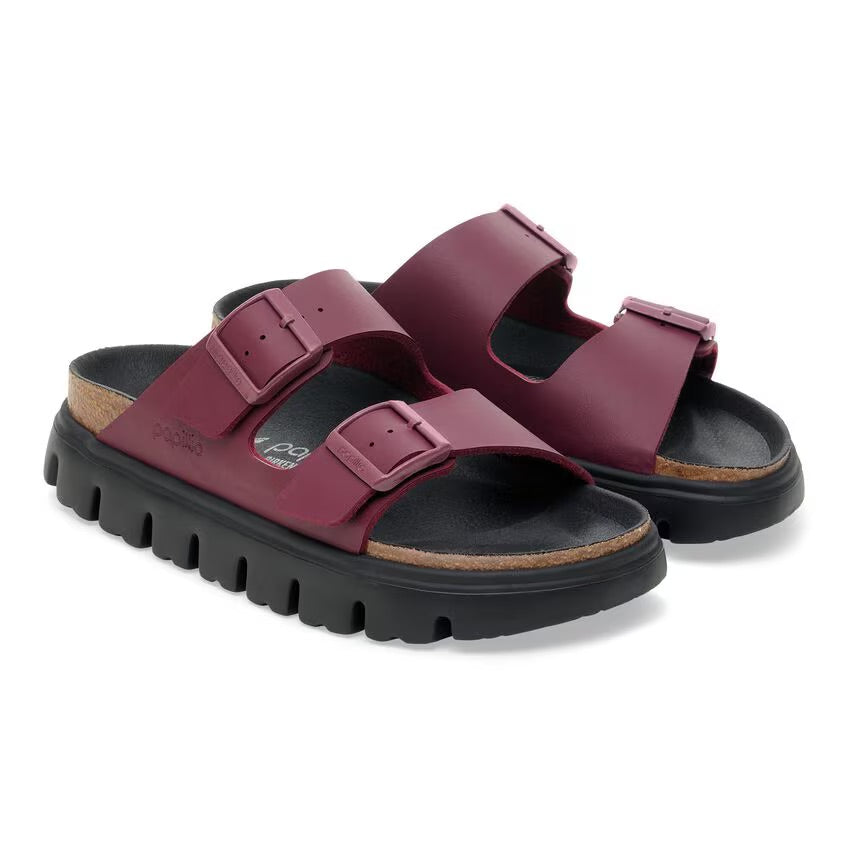 Birkenstock Papillio ARIZONA CHUNKY 1030566 Zinfandel/Black | Birko-Flor Largeur Étroite - Boutique du Cordonnier