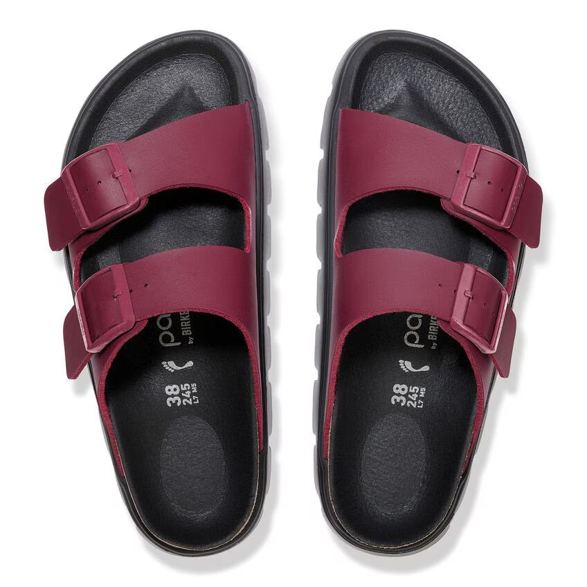 Birkenstock Papillio ARIZONA CHUNKY 1030566 Zinfandel/Black | Birko-Flor Largeur Étroite - Boutique du Cordonnier