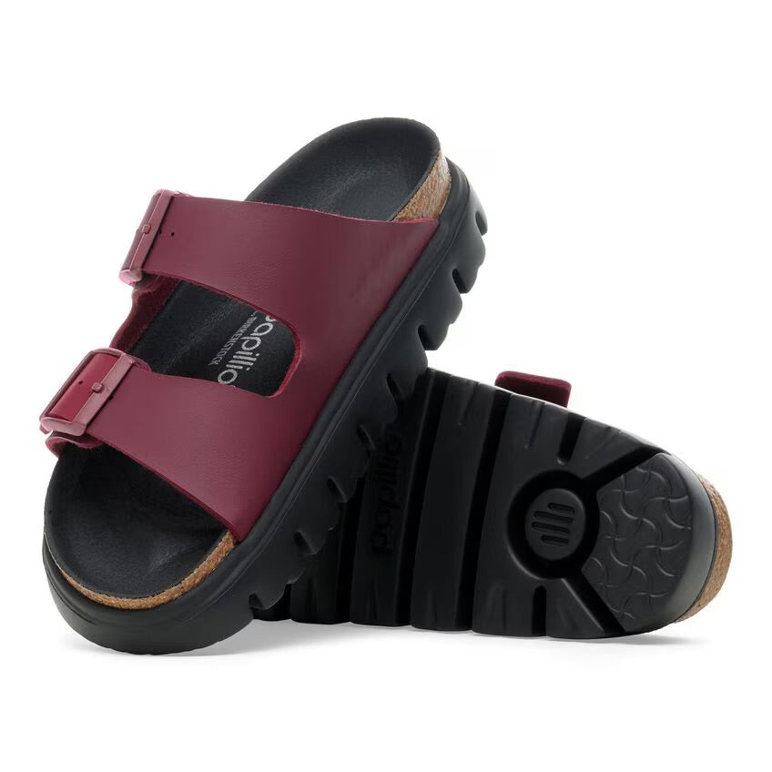 Birkenstock Papillio ARIZONA CHUNKY 1030566 Zinfandel/Black | Birko-Flor Largeur Étroite - Boutique du Cordonnier