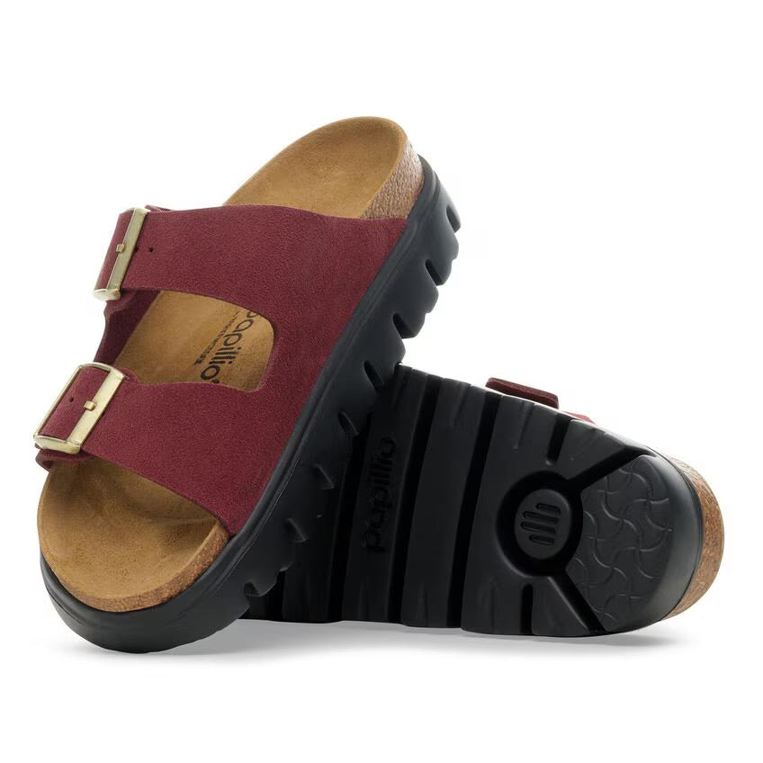 Birkenstock Papillio ARIZONA CHUNKY 1030581 Zinfandel | Suède Largeur Étroite - Boutique du Cordonnier