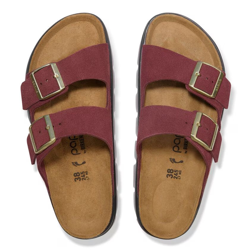 Birkenstock Papillio ARIZONA CHUNKY 1030581 Zinfandel | Suède Largeur Étroite - Boutique du Cordonnier