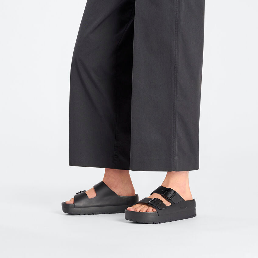 Birkenstock Papillio ARIZONA FLEX PLATFORM 1026918 Noir | Cuir Exquisite Largeur Étroite - Boutique du Cordonnier