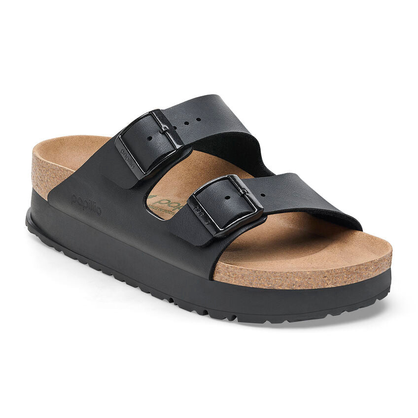 Birkenstock Papillio ARIZONA VEGAN PLATFORM 1027395 Noir | Birko-Flor Largeur Étroite - Boutique du Cordonnier