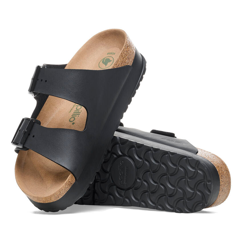 Birkenstock Papillio ARIZONA VEGAN PLATFORM 1027395 Noir | Birko-Flor Largeur Étroite - Boutique du Cordonnier