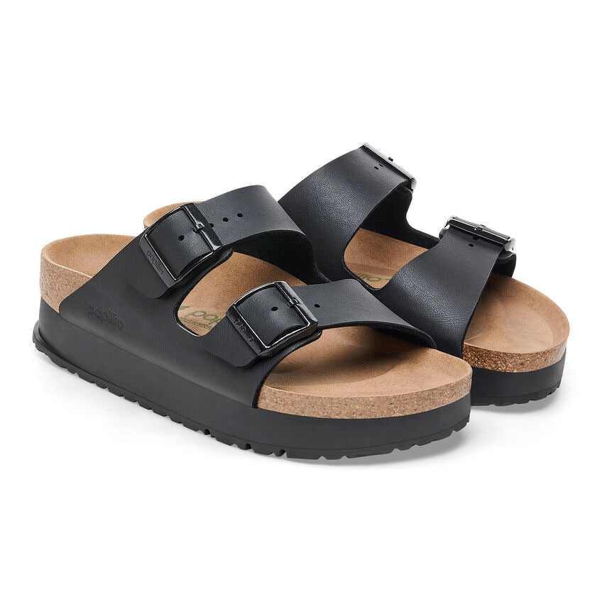 Birkenstock Papillio ARIZONA VEGAN PLATFORM 1027395 Noir | Birko-Flor Largeur Étroite - Boutique du Cordonnier