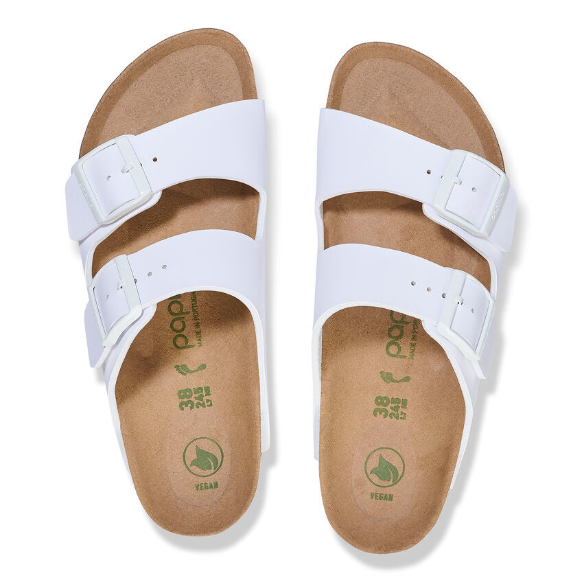 Birkenstock Papillio ARIZONA VEGAN PLATFORM 1027416 Blanc | Birko-Flor Largeur Étroite - Boutique du Cordonnier