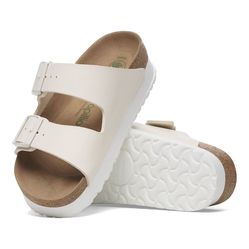 Birkenstock Papillio ARIZONA VEGAN PLATFORM 1029127 Eggshell | Birko-Flor Largeur Étroite - Boutique du Cordonnier