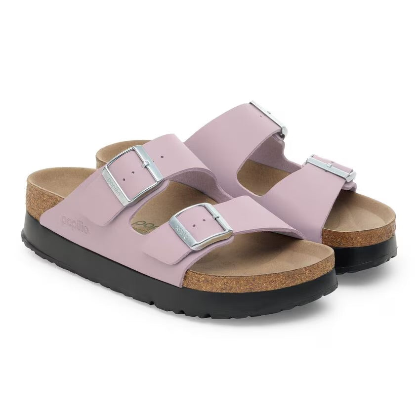 Birkenstock Papillio ARIZONA VEGAN PLATFORM 1030377 Faded Purple | Birko-Flor Largeur Étroite - Boutique du Cordonnier