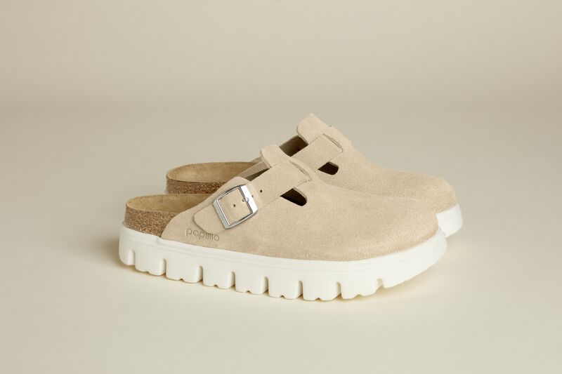 Birkenstock Papillio BOSTON CHUNKY 1026176 Warm Sand | Suède Largeur Étroite - Boutique du Cordonnier