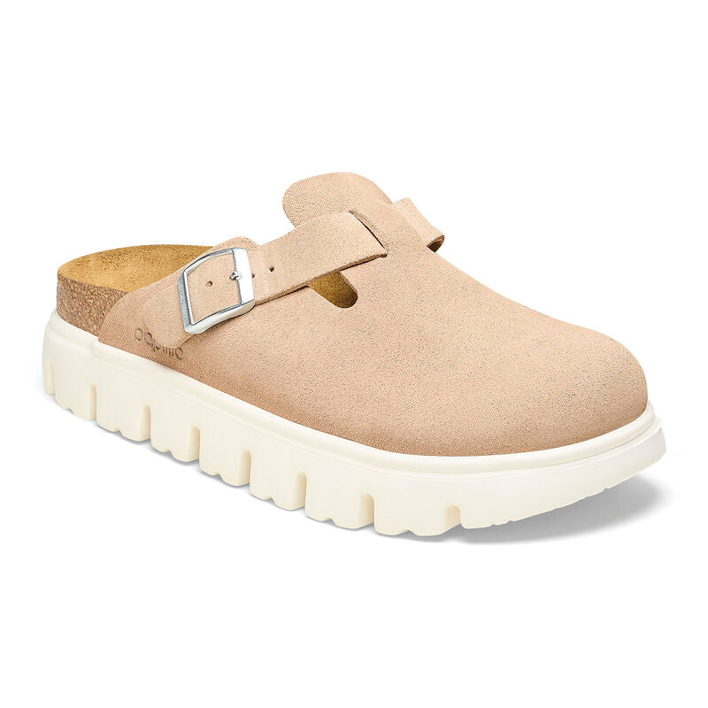 Birkenstock Papillio BOSTON CHUNKY 1026176 Warm Sand | Suède Largeur Étroite - Boutique du Cordonnier