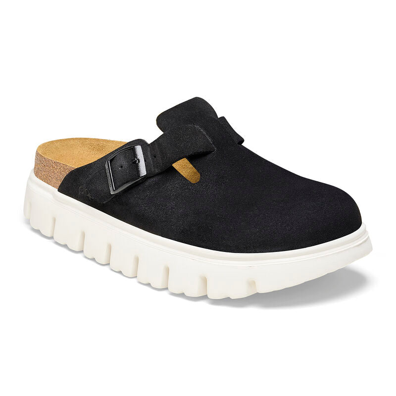 Birkenstock Papillio BOSTON CHUNKY 1026184 Noir | Suède Largeur Étroite - Boutique du Cordonnier