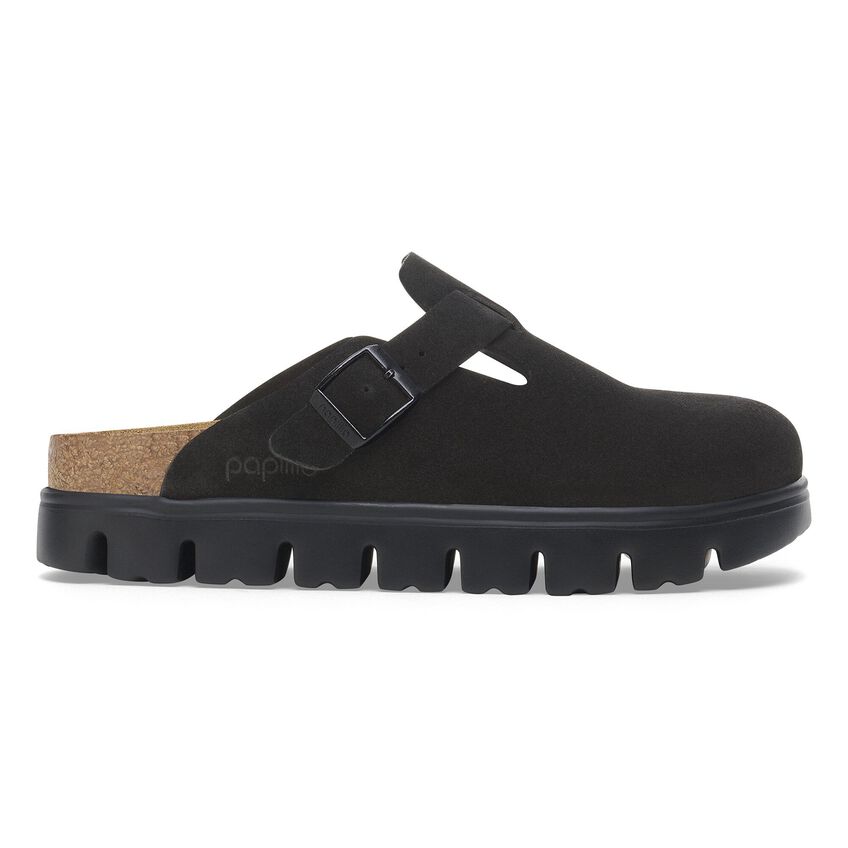 Birkenstock Papillio BOSTON CHUNKY 1028317 Noir | Suède Largeur Étroite - Boutique du Cordonnier