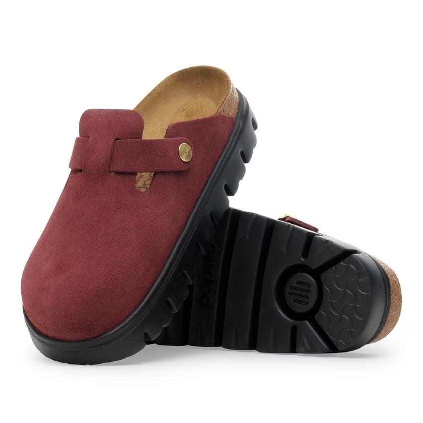 Birkenstock Papillio BOSTON CHUNKY 1030400 Zinfandel | Suède Largeur Étroite - Boutique du Cordonnier