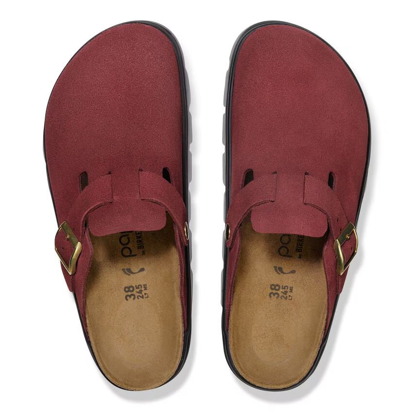 Birkenstock Papillio BOSTON CHUNKY 1030400 Zinfandel | Suède Largeur Étroite - Boutique du Cordonnier