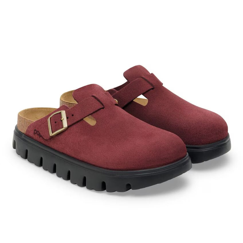 Birkenstock Papillio BOSTON CHUNKY 1030400 Zinfandel | Suède Largeur Étroite - Boutique du Cordonnier